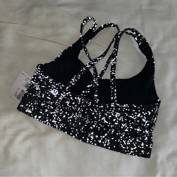 ๐๐ค Lululemon Energy Reflective Long Line Bra Crinkle Dust Alpine White Multi - Picture 4 of 11